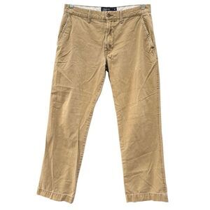 American Eagle Outfitters Men's Khaki Straight Leg Pants in Tan Size 33/32
